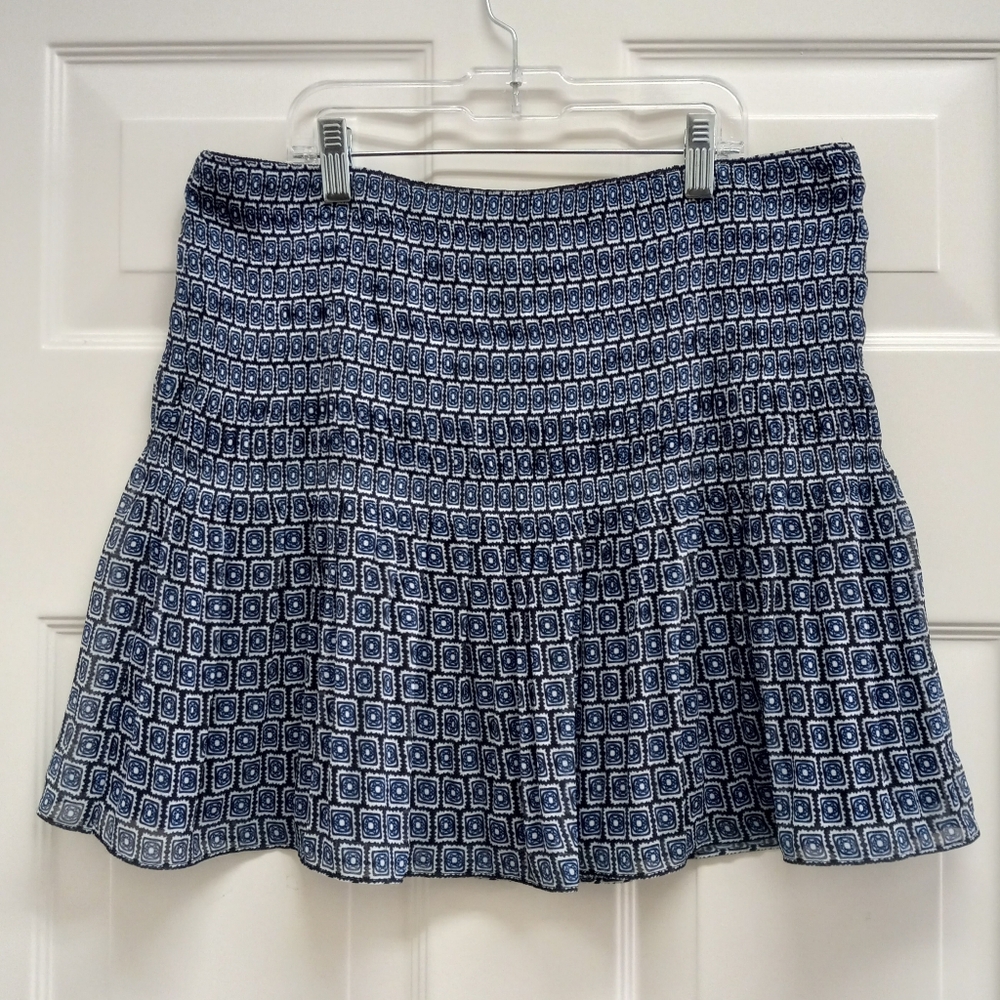 Diane Von Furstenberg Tiered Mini Skirt Blue Size 8 Ruffle Luxury Classic Resort